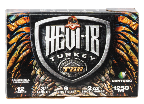 HEVI-Shot HS4009 HEVI-18 TSS Turkey 12Gauge 3" 2oz Tungsten 9Shot 5 Per Box/10 Case                                                                                                                     