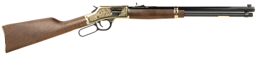 Henry H006GD Side Gate Deluxe 44 Mag/44 Special 10+1 20" Blued Octagon Barrel, Engraved Polished Brass Rec, Semi-Fancy American Walnut Stock, Adj. Sight                                                