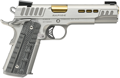 Kimber Mfg.,inc 3000423CA Rapide Dawn (CA) (MA) 45 ACP 8+1 5" KimPro Silver Front and Rear Serrations Stainless Steel Slide Gray/black Rapide G10 Grip                                                  