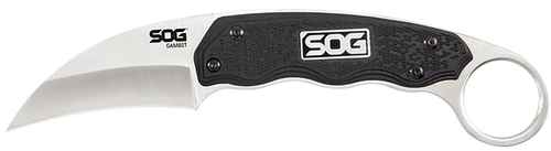 S.O.G SOG-GB1001-C Gambit  2.58" Fixed Sheepsfoot Plain Satin Polished 7Cr17MoV SS Blade Black GRN Handle Includes Sheath                                                                               
