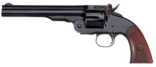 Taylors & Company 550677 Second Model Schofield 38 Special Caliber with 7" Barrel, 6rd Capacity Cylinder, Overall Blued Finish Steel & Walnut Grip                                                      