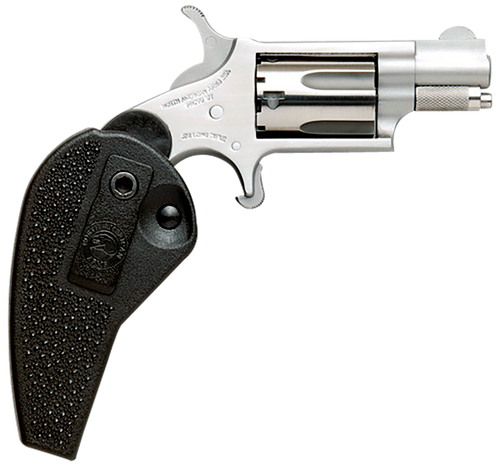 North American Arms 22MSHG Mini-Revolver  Compact Frame 22 WMR 5 Shot 1.13" Stainless Steel Barrel, Frame & Cylinder, Black Synthetic Holster Grip, Exposed Hammer                                      