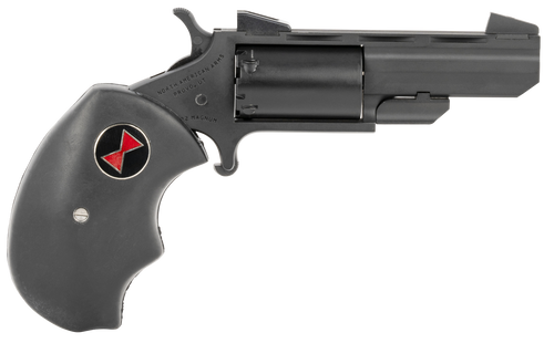 North American Arms BWMCRK Black Widow  22 WMR 5 Shot 2" Matte Black Heavy Vent Rib Barrel, Matte Black Cerakote Stainless Steel Frame, Black Cylinder, Black Finger Grooved Rubber Grip, Exposed Hammer