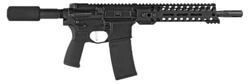 Patriot Ordnance Factory 01801 Minuteman Direct Impingement 5.56x45mm NATO 30+1 10.50", Black, Buffer Tube Stock, Textured Polymer Grip, 3 Prong Flash Hider                                            