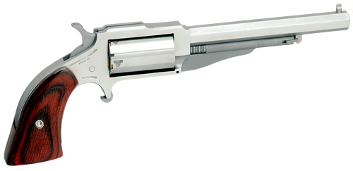 North American Arms 18604 1860 The Earl *CA Compliant 22 WMR 5 Shot 4" Stainless Steel Barrel, Frame & Cylinder, Rosewood Boot Grip, Exposed Hammer                                                     