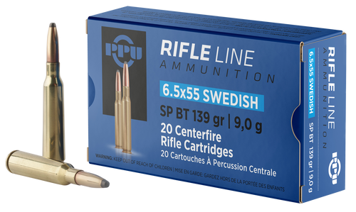 PPU PP6SWS Metric Rifle  6.5x55Swedish 139gr Soft Point Boat Tail 20 Per Box/10 Case                                                                                                                    