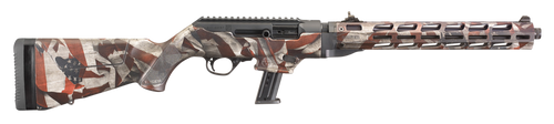 Ruger 19121 PC Carbine  9mm Luger 17+1 16.12" Threaded/Fluted Barrel, American Flag Cerakote Aluminum Alloy Receiver, American Flag Synthetic Stock, Optics Ready                                       