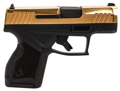 Taurus 1-GX4M931-G GX4  Micro-Compact Frame 9mm Luger 13+1 3.06" Satin Black DLC Stainless Steel Barrel, Gold PVD Serrated Alloy Steel Slide, Matte Black Stainless Steel Frame, Textured Grip          