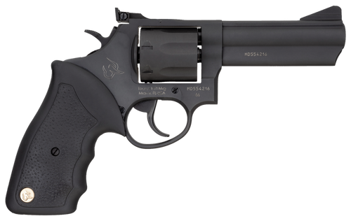 Taurus 2-660041 66  Medium 357 Mag/38 Special +P 7 Shot 4" Matte Black Oxide Ally Steel Barrel, Cylinder & Frame, Black Finger Grooved Rubber Grip, Transfer Bar Safety, Exposed Hammer                 