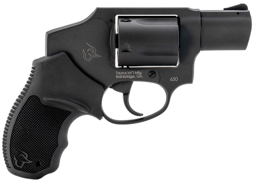 Taurus 2-650121 650  Small 357 Mag/38 Special +P 5 Shot 2" Matte Black Alloy Steel Barrel, Cylinder & Frame, Black Rubber Grip, Transfer Bar Safety, Concealed Hammer                                   