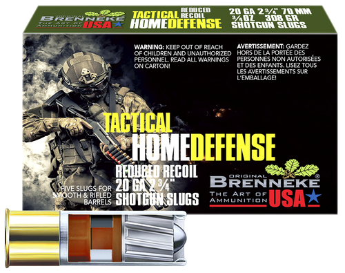 Brenneke SL202THD THD Home Defense 20Gauge 2.75" 3/4oz Slug Shot 5 Per Box/50 Case                                                                                                                      