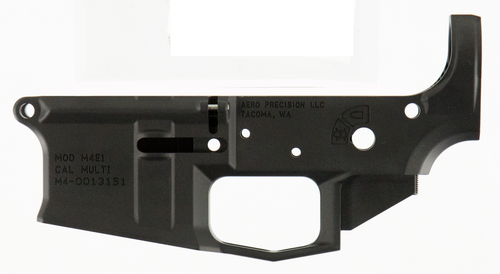 Aero Precision APAR600001C M4E1 Receiver Multi-Caliber Black Anodized Finish 7075-T6 Aluminum Material with Mil-Spec Dimensions for AR-15                                                               