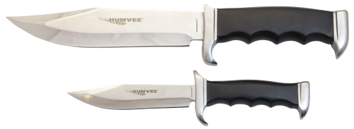 Humvee Adventure Gear HMVBC02BK Bowie Knife Set  Fixed Plain Spear Point Polished Stainless Steel Black Pakawood                                                                                        