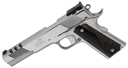 Iver Johnson Arms EAGLEXLC10 1911 Eagle XLC  10mm 6" 8+1 High Polished Bright Chrome Ported Long Slide Diamondwood Walnut w/Logo Grip Adjustable Sight                                                  