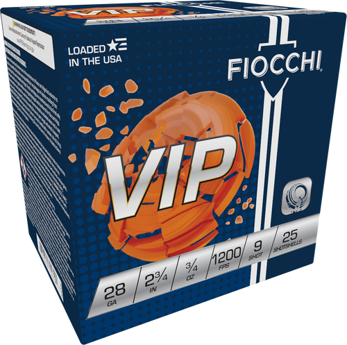 Fiocchi 28VIP9 Exacta Target VIP 28Gauge 2.75" 3/4oz 9Shot 25 Per Box/10 Case                                                                                                                           