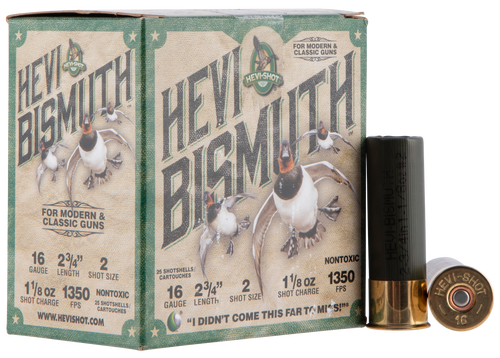 HEVI-Shot HS16702 HEVI-Bismuth  16Gauge 2.75" 1 1/8oz Bismuth 2Shot 25 Per Box/10 Case                                                                                                                  
