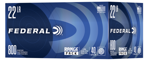 Federal 729B800 Champion Training Range Pack 22LR 40gr Lead Round Nose 800 Per Box/4 Case *Bulk                                                                                                          Federal 729B800 Champion Training Range Pack 22LR 40gr Lead Round Nose 800 Per Box/4 Case *Bulk