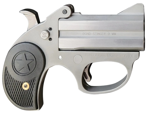 Bond Arms BASRS Stinger  38 Special 2 Shot 3" Rough Matte Stainless Steel Barrel & Frame, Black Rubber Grips                                                                                            