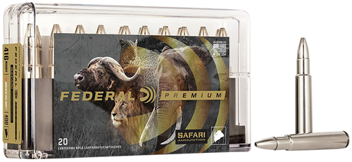 Federal P416T1 Premium Safari Cape-Shok 416Rigby 400gr Trophy Bonded Bear Claw 20 Per Box/10 Case                                                                                                       