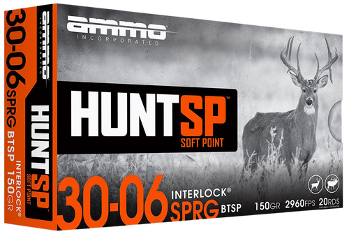 Ammo Inc 3006150SPA20 Hunt  30-06Springfield 150gr Soft Point 20 Per Box/10 Case                                                                                                                        