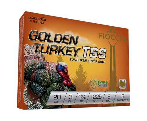 Fiocchi 203TSS9 Golden Turkey TSS 20Gauge 3" 1 3/8oz 9Shot 5 Per Box/10 Case                                                                                                                            