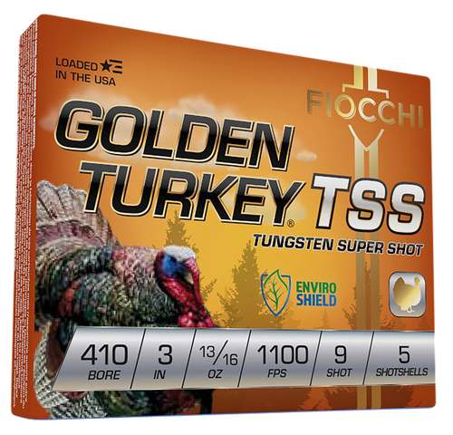 Fiocchi 410TSS9 Golden Turkey TSS 410Gauge 3" 13/16oz 9Shot 5 Per Box/10 Case                                                                                                                           
