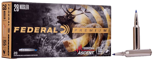 Federal P28NTA1 Premium  28Nosler 155gr Terminal Ascent 20 Per Box/10 Case                                                                                                                              