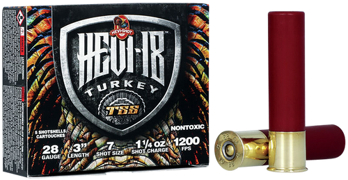 HEVI-Shot HS7287 HEVI-18 TSS Turkey 28Gauge 3" 1 1/4oz Tungsten 7Shot 5 Per Box/10 Case                                                                                                                 