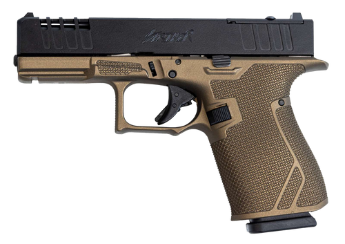 Great Lakes Firearms GL19BRZ Striker  Compact Frame 9mm Luger 15+1 4" Black Nitride Steel Barrel, Black Cerakote Serrated w/Slide Cuts Steel Slide, Bronze Cerakote Polymer Frame & Grip, Ambidextrous  