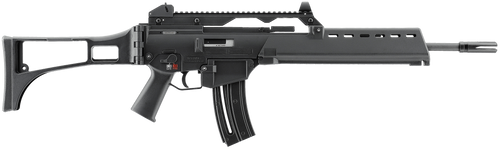 HK 81000995 G36  22 LR 10+1 18.13" Black Barrel w/Flash Suppressor, Black Receiver w/Picatinny Rail, Black Folding Synthetic Stock, Black Polymer Grip                                                  