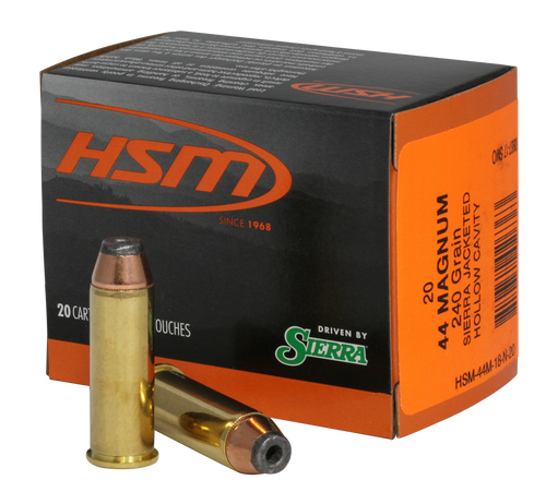 HSM 44M18N20 Pro Pistol  44 Rem Mag 240 gr Jacketed Hollow Cavity 20 Per Box/ 20 Case                                                                                                                   