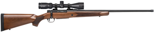Mossberg 28237 Patriot w/Optic Full Size 6.5 PRC 4+1 24" Matte Blued Fluted Threaded Barrel, Matte Blued Drilled & Tapped Receiver, Walnut Fixed Stock, Vortex Crossfire II 3-9x40mm Scope, Right Hand  