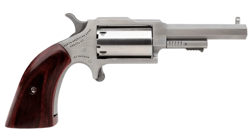 North American Arms 1860250 1860 Sheriff C22 WMR 5 Shot 2.50" Stainless Steel Barrel, Frame & Cylinder, Rosewood Boot Grip, Exposed Hammer                                                              