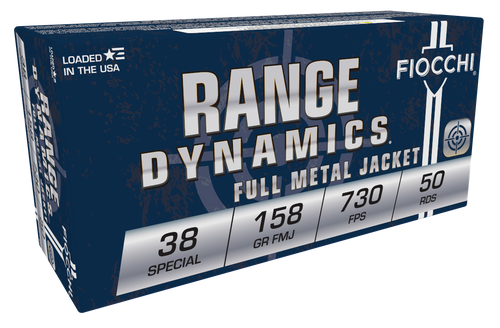 Fiocchi 38G Range Dynamics  38Special 158gr Full Metal Jacket 50 Per Box/20 Case                                                                                                                        