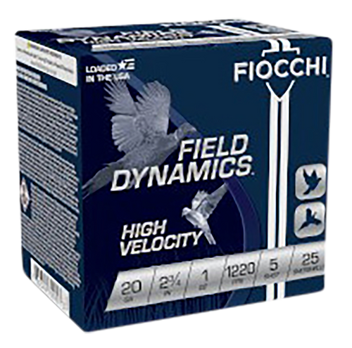 Fiocchi 20HV5 Field Dynamics High Velocity 20Gauge 2.75" 1oz 5Shot 25 Per Box/10 Case                                                                                                                   
