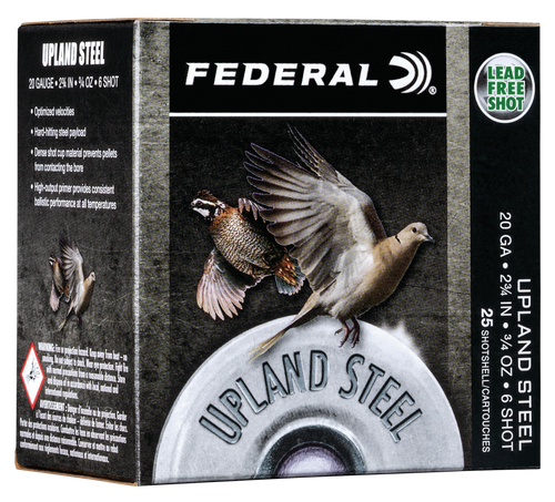 Federal USH206 Upland Field & Range 20Gauge 2.75" 3/4oz 6Shot 25 Per Box/10 Case                                                                                                                        