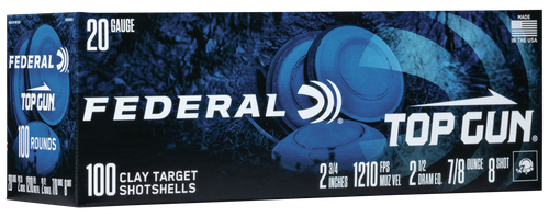Federal TG201008 Top Gun  20Gauge 2.75" 7/8oz 8Shot 100 Per Box/2 Case                                                                                                                                  