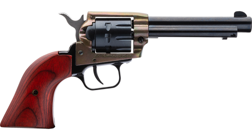 Heritage Mfg RR22999CH4 Rough Rider  22 LR 9 Shot 4.75" Black Barrel, Black Cylinder, Simulated Case Hardened Zamak, Frame Cocobolo Grips                                                               