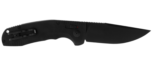 S.O.G SOG15380157 SOG-TAC Auto 3.43" Folding Plain Black TiNi Cryo D2 Steel Blade Black Micro-Textured Anodized Aluminum Handle Includes Pocket Clip                                                    