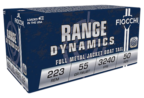 Fiocchi 223A Range Dynamics  223Rem 55gr Full Metal Jacket Boat Tail 50 Per Box/20 Case                                                                                                                 
