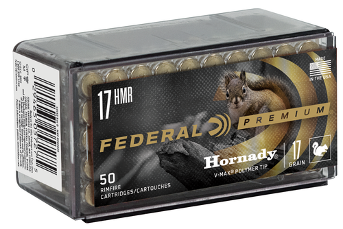 Federal P771 Premium Varmint & Predator 17HMR 17gr Hornady V-Max 50 Per Box/60 Case                                                                                                                     