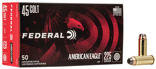 Federal AE45LC American Eagle Handgun 45Colt 225gr Jacketed Soft Point 50 Per Box/20 Case                                                                                                               