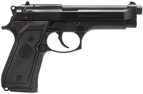 Beretta USA J92M9A0CA M9 *CA Compliant Full Size Frame 9mm Luger 10+1, 4.90" Steel Barrel, Black Bruniton Serrated Steel Slide & Aluminum Frame w/Beavertail, Ambidextrous                              