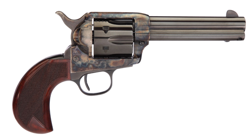 Taylors & Company 555153 1873 Cattleman 357 Mag Caliber with 4.75" Blued Finish Barrel, 6rd Capacity Blued Finish Cylinder, Color Case Hardened Finish Steel Frame & Checkered Birdshead Walnut Grip    