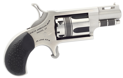 North American Arms 22LRTW Wasp  22 LR 5rd rd 1.13" Stainless Vent Rib Steel Barrel, Matte Stainless Steel Frame, Stainless Cylinder, Exclusive Black Pebbled Rubber Grips                              