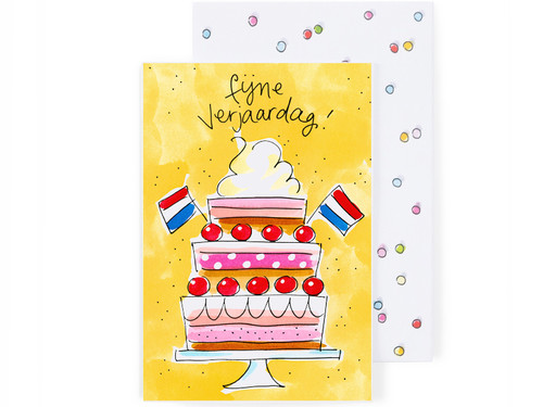 Wenskaart Verjaardag - Taart – Blond Amsterdam