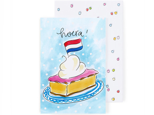 Wenskaart Hoera - Tompouce – Blond Amsterdam