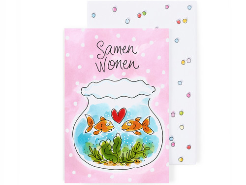 Wenskaart Samen Wonen - Vissenkom – Blond Amsterdam