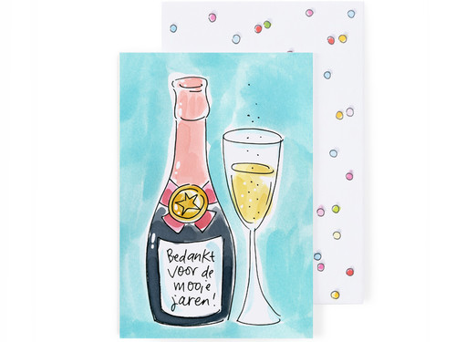Wenskaart Bedankt - Bubbels – Blond Amsterdam