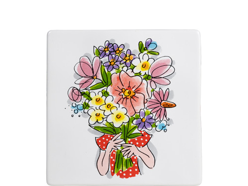 Custom: Tegel 13cm Bouquet of Flowers | 201950-customized | officiële webshop van Blond Amsterdam